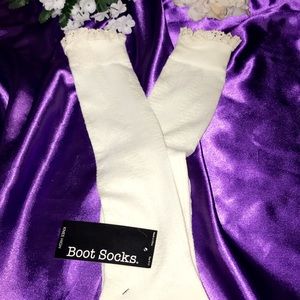 Ruffled High Knee Socks. Vintage Style.